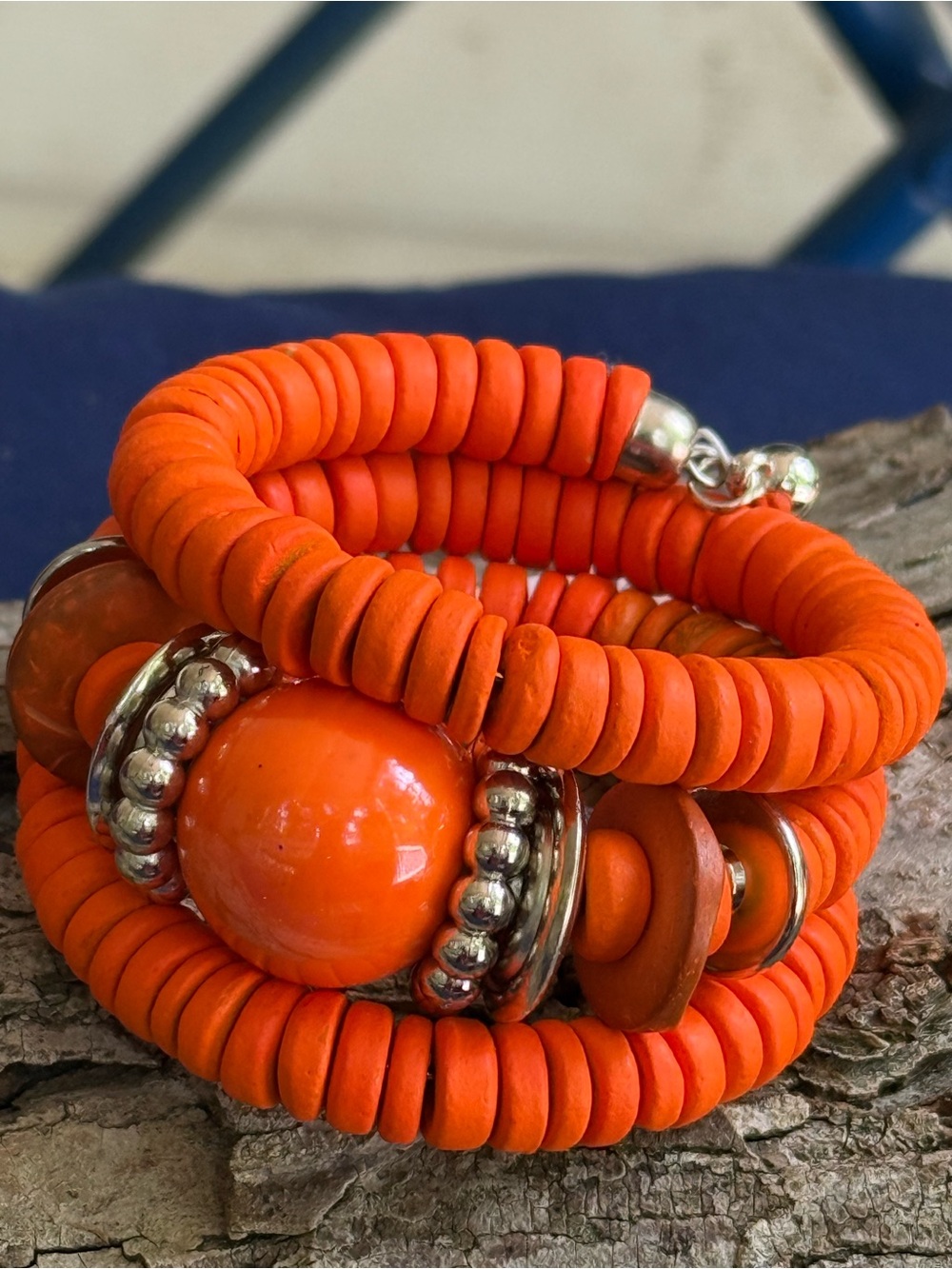 Orange Beaded Wrap Bracelet - Women Jewelry
